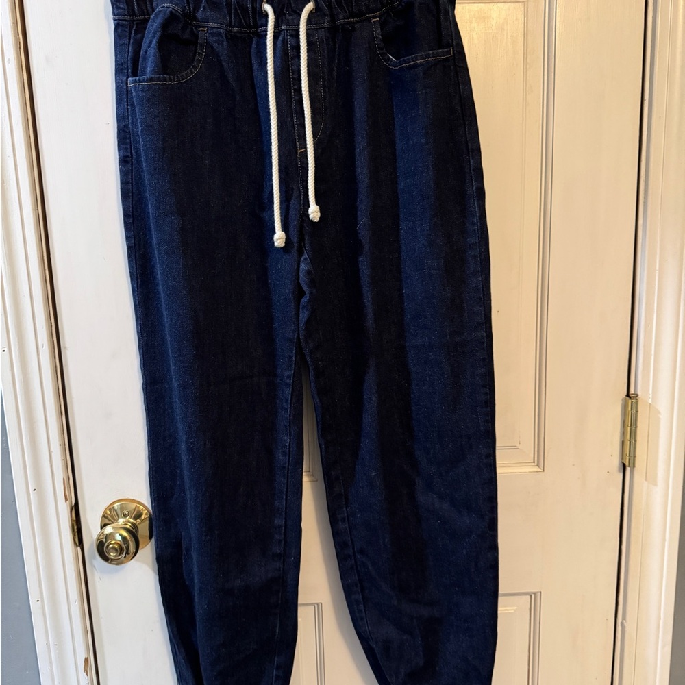 LOFT denim Jogger Pants with Drawstring size Small